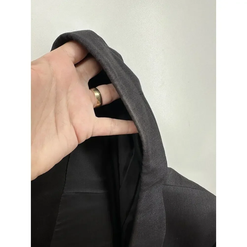 Ermenegildo Zegna Bashford Tuxedo Blazer Mens 56 Wool Silk 1 Button Jacket Black